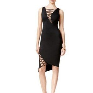 GUESS Black Devri Bodycon Lace-up Dress